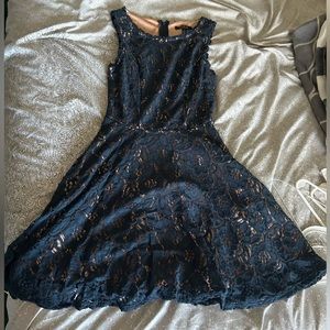 Navy lace dress from Von Maur
